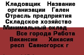 Кладовщик › Название организации ­ Гален › Отрасль предприятия ­ Складское хозяйство › Минимальный оклад ­ 20 000 - Все города Работа » Вакансии   . Хакасия респ.,Саяногорск г.